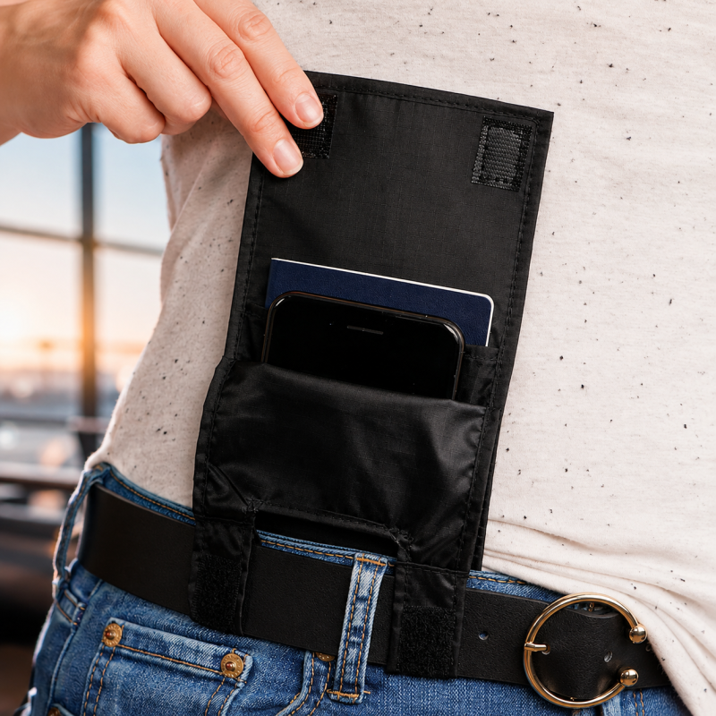 Anti Theft Hidden Wallet | Waist Belt Money Pouch for Passport, Phone & Cards