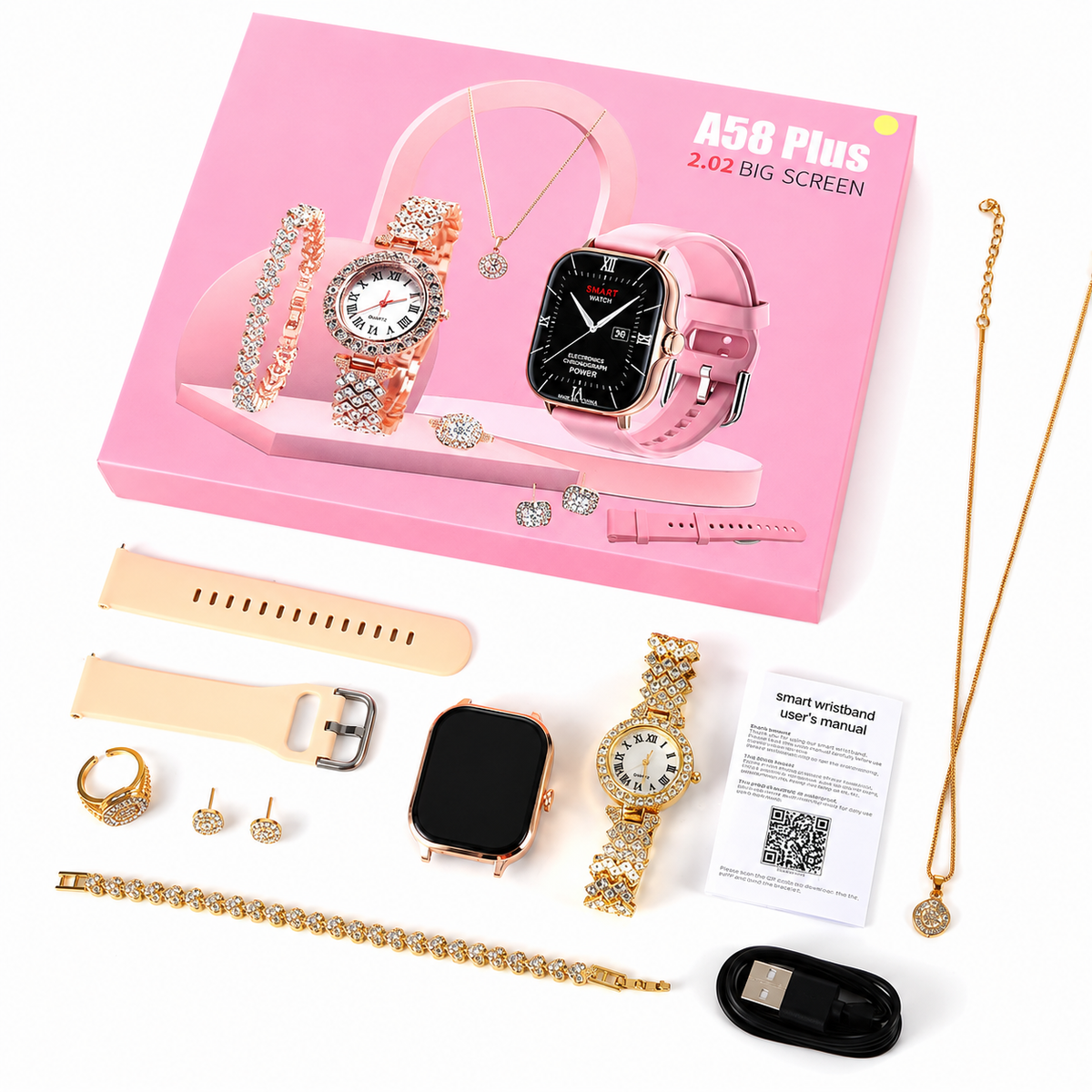 ( 8 in 1 ) A58 Plus Smart Watch