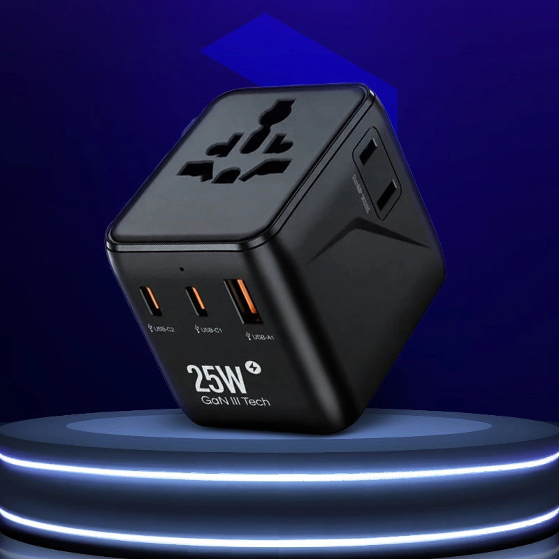 Travel Adapter 25w Pd 2C+1A+2AC Fast Charging