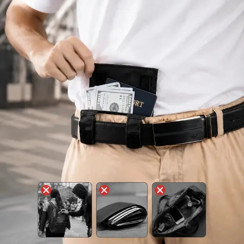 Anti Theft Hidden Wallet | Waist Belt Money Pouch for Passport, Phone & Cards